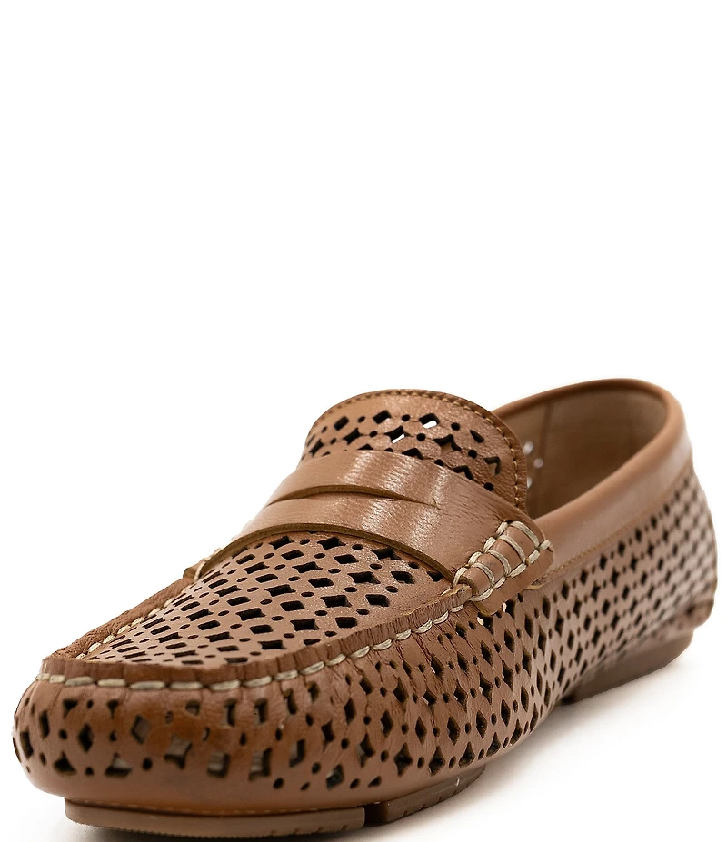 Flag LTD. Women's Morgan Leather Perforated Penny Loafers