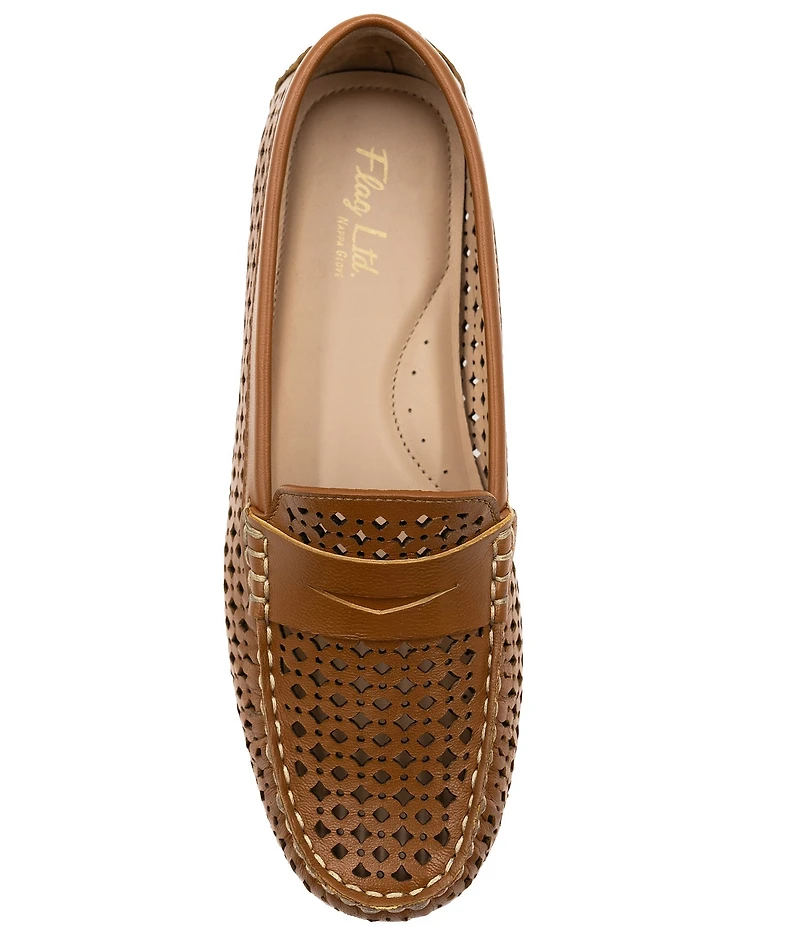 Flag LTD. Women's Morgan Leather Perforated Penny Loafers