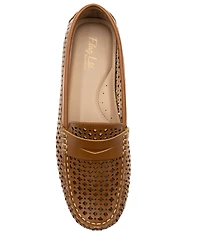 Flag LTD. Women's Morgan Leather Perforated Penny Loafers