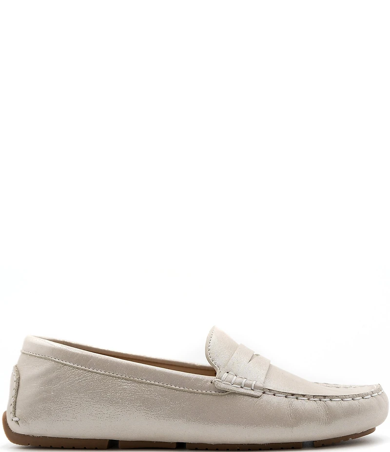 Flag LTD. Women's Morgan Leather Shimmer Penny Loafers