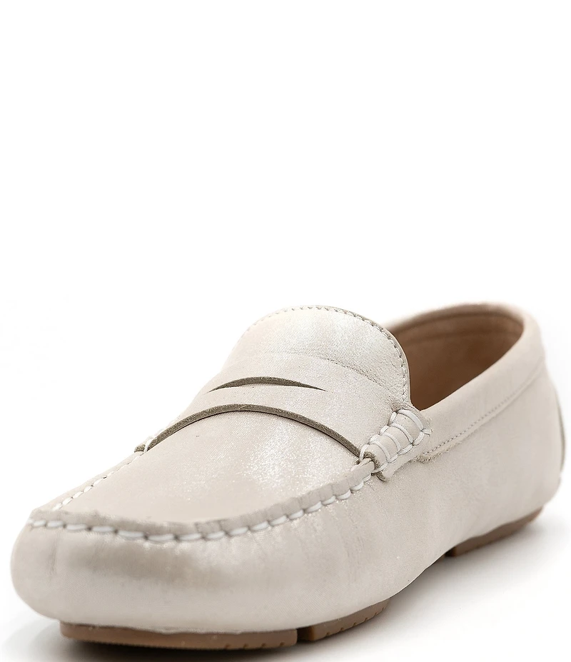 Flag LTD. Women's Morgan Leather Shimmer Penny Loafers