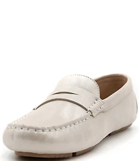 Flag LTD. Women's Morgan Leather Shimmer Penny Loafers