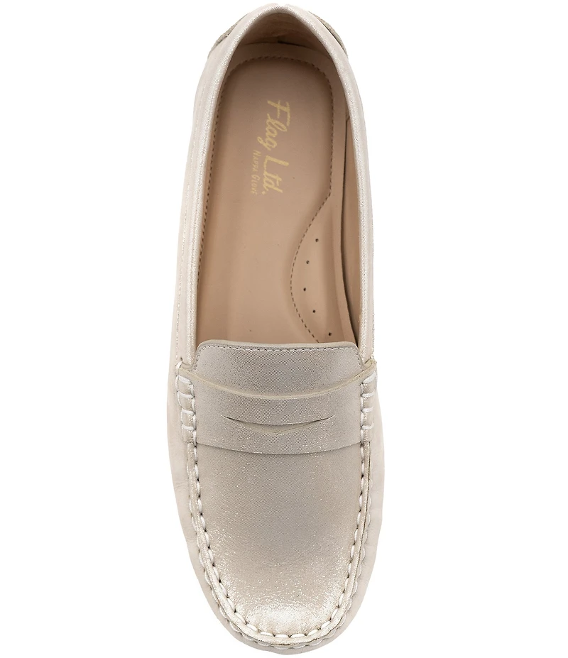 Flag LTD. Women's Morgan Leather Shimmer Penny Loafers