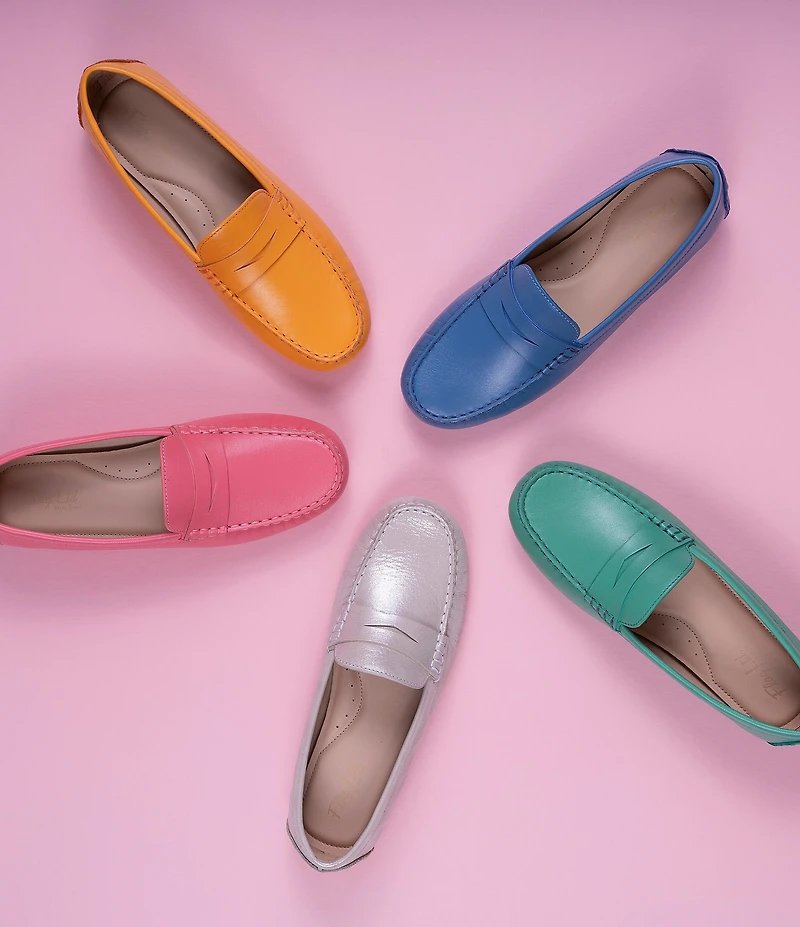 Flag LTD. Women's Morgan Leather Shimmer Penny Loafers