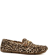 Flag LTD. Women's Morgan Leopard Haircalf Bit Buckle Loafers