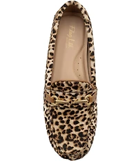 Flag LTD. Women's Morgan Leopard Haircalf Bit Buckle Loafers