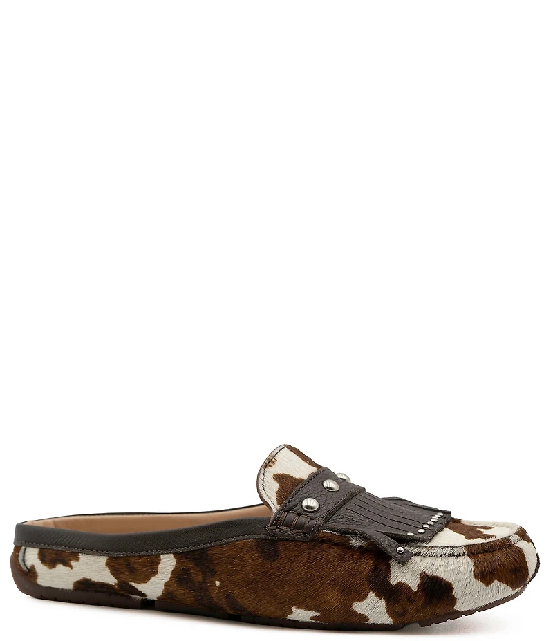 Flag LTD. Women's Morgan Pony Calf Hair Mule Fringe Loafers