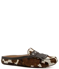 Flag LTD. Women's Morgan Pony Calf Hair Mule Fringe Loafers