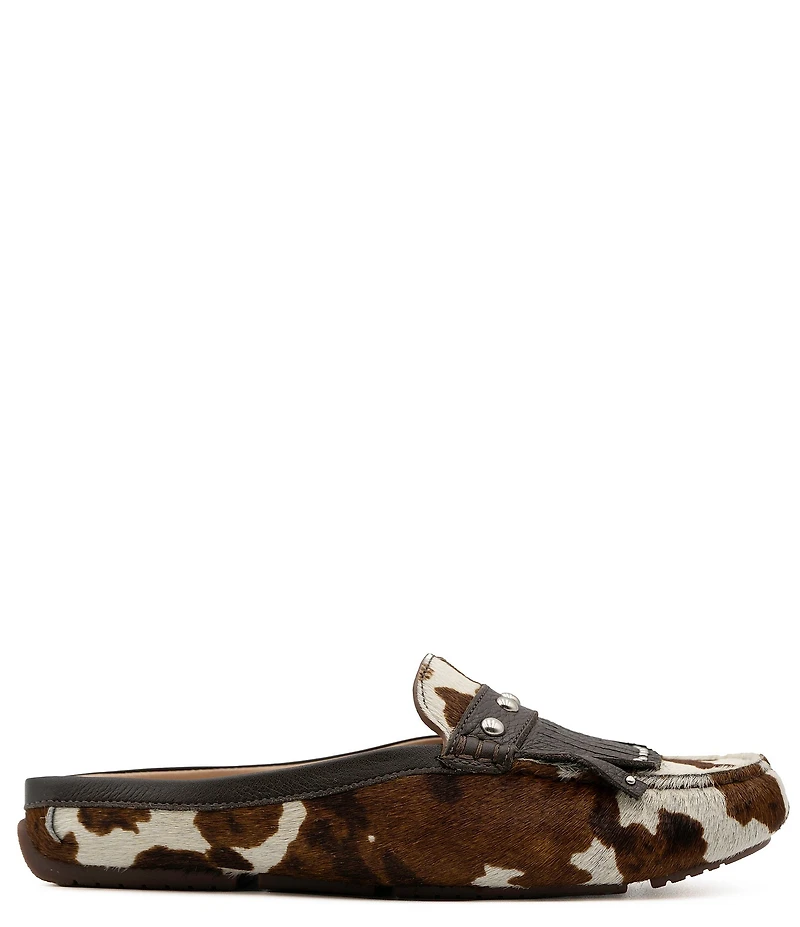 Flag LTD. Women's Morgan Pony Calf Hair Mule Fringe Loafers