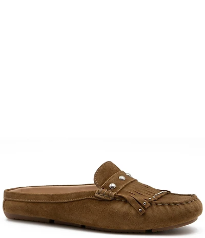 Flag LTD. Women's Morgan Suede Mule Fringe Loafers