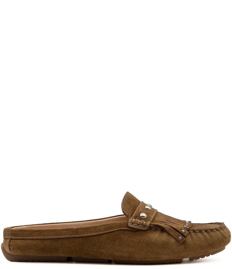 Flag LTD. Women's Morgan Suede Mule Fringe Loafers