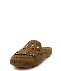 Flag LTD. Women's Morgan Suede Mule Fringe Loafers