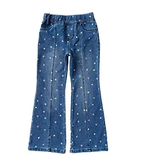 Flapdoodles Little Girls Dotted Flare Leg Jeans