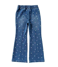Flapdoodles Little Girls Dotted Flare Leg Jeans