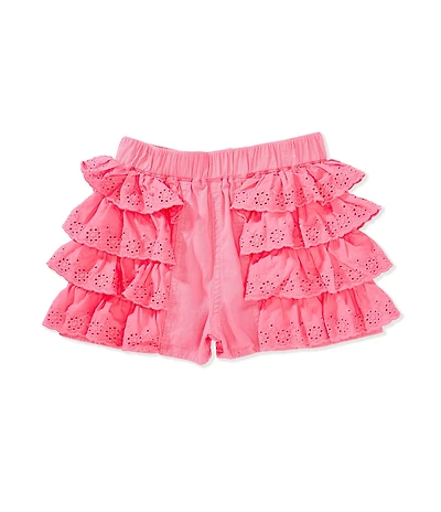Flapdoodles Little Girls Eyelet Ruffle Shorts