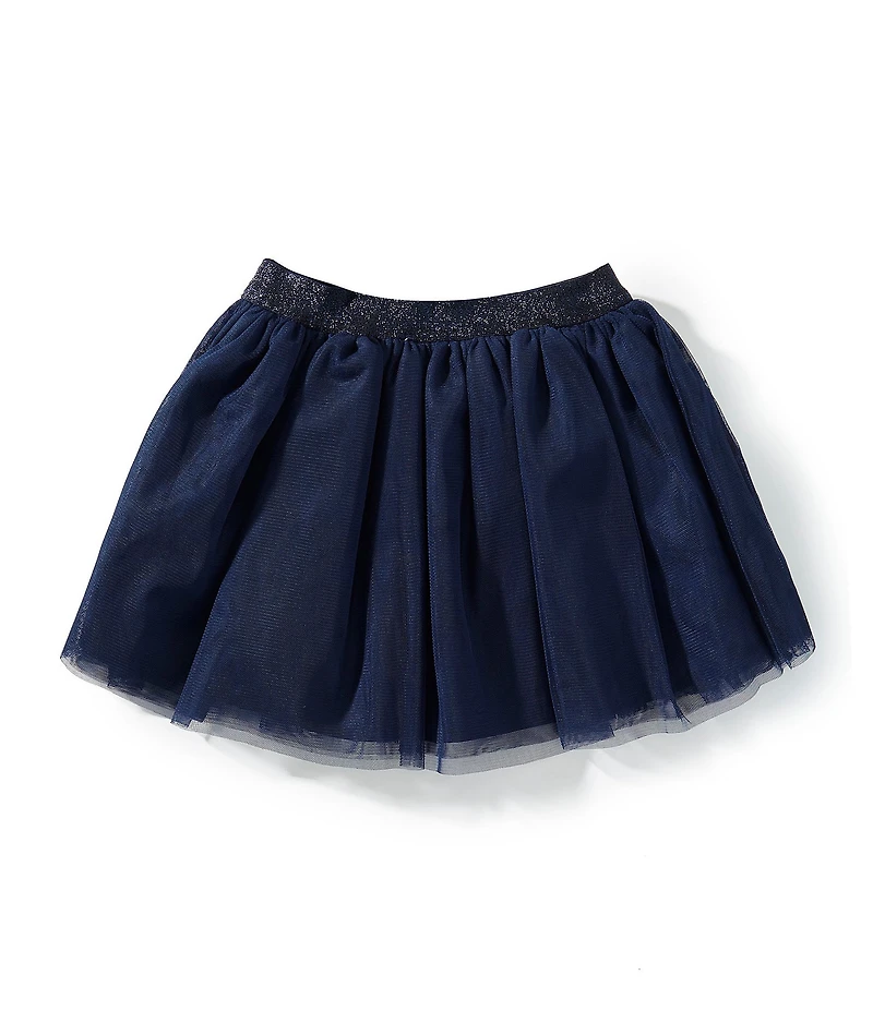 Flapdoodles Little Girls Sequin/Embroidered Print Mesh Metallic Tutu Skirt