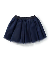 Flapdoodles Little Girls Sequin/Embroidered Print Mesh Metallic Tutu Skirt