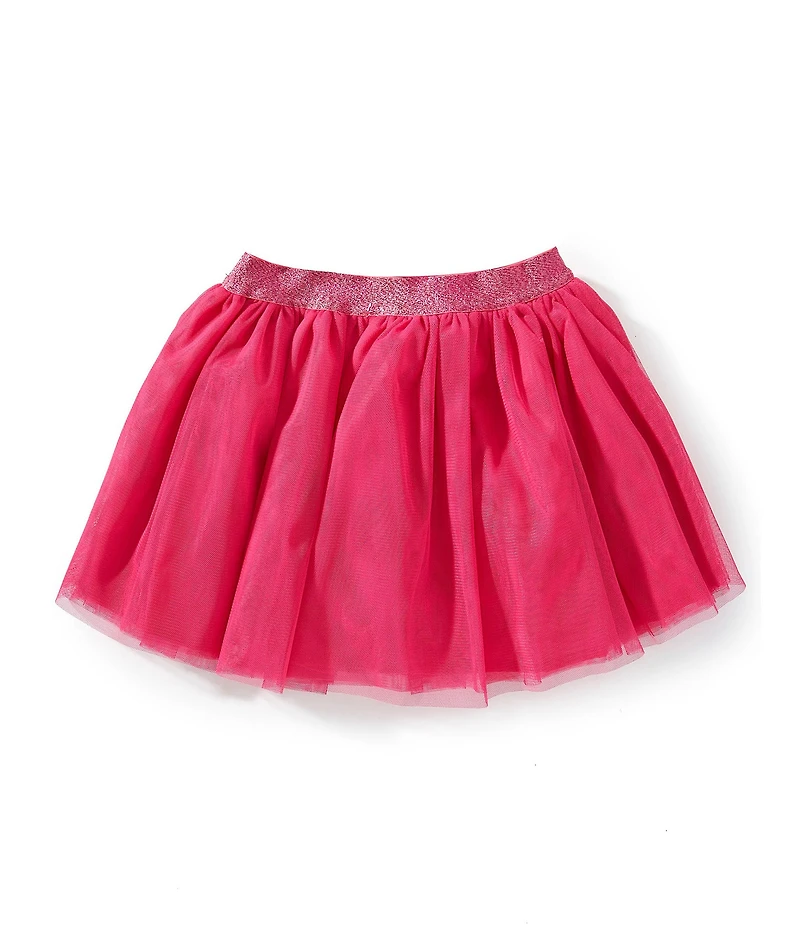 Flapdoodles Little Girls Floral Sequin Mesh Metallic Tutu Skirt