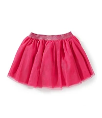 Flapdoodles Little Girls Floral Sequin Mesh Metallic Tutu Skirt