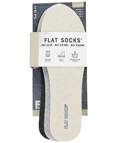 Flat Socks Micro Wool Cushioned Liners 3 Pack