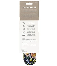 Flat Socks Women's Mesh Floral Embroidery Print Cushioned Liners