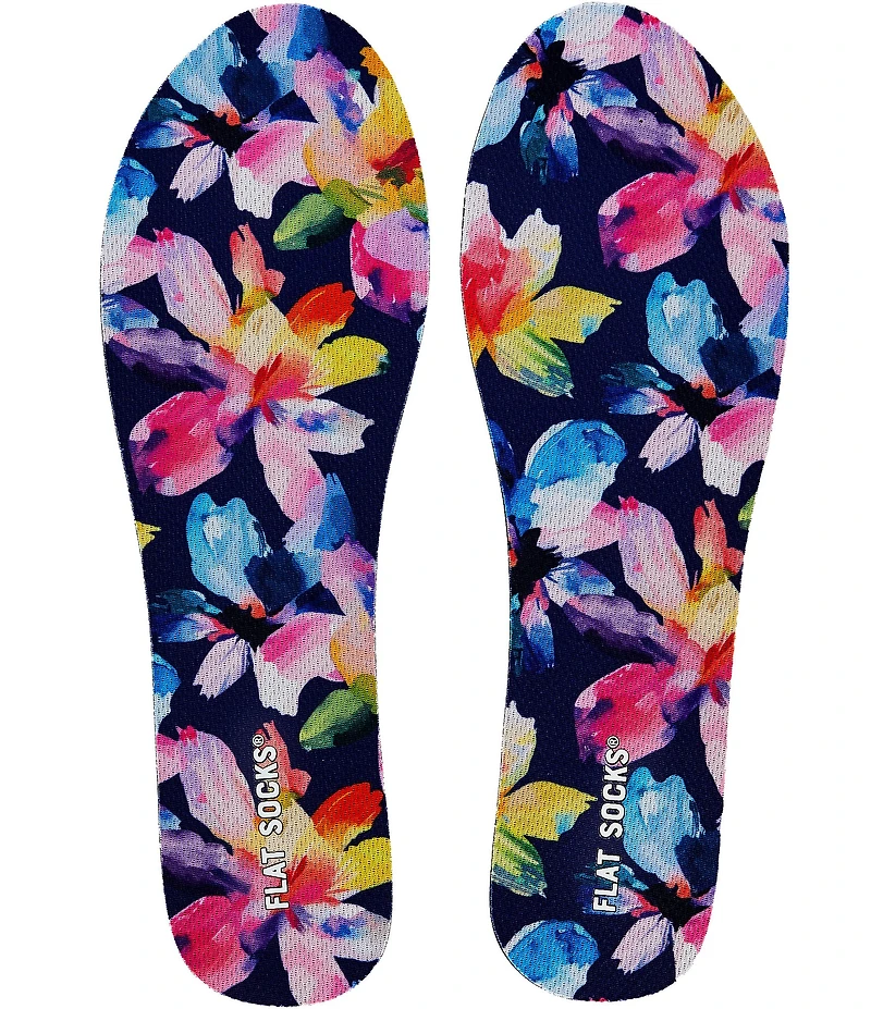 Flat Socks Women's Mesh Painted Floral Cushioned Liners