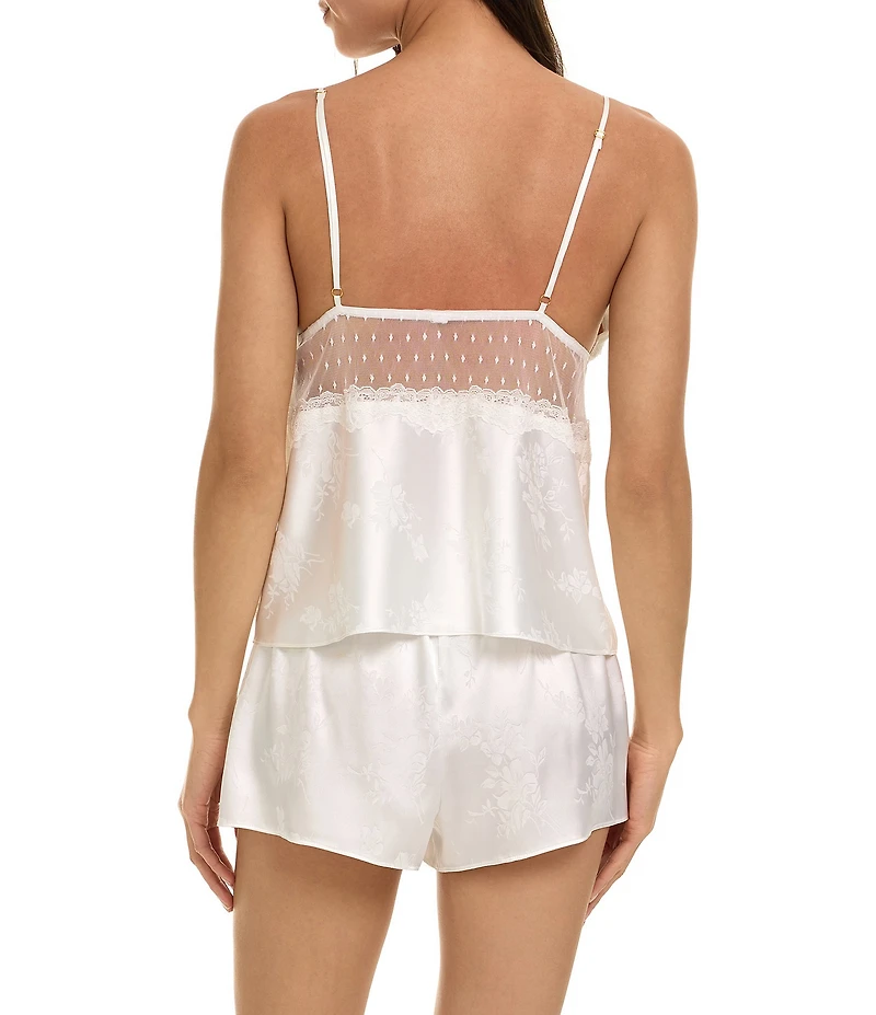 Flora Nikrooz Kaiya Sleeveless V-Neck Jacquard Charmeuse Shorty Pajama Set