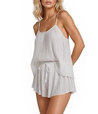 Flora Nikrooz Karina Pleated Chiffon Sleeveless Cami Pajama Set