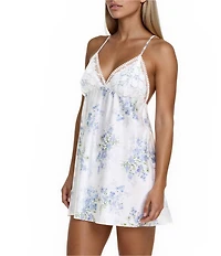 Flora Nikrooz Kylie Embroidered Lace Floral Satin Bridal Chemise