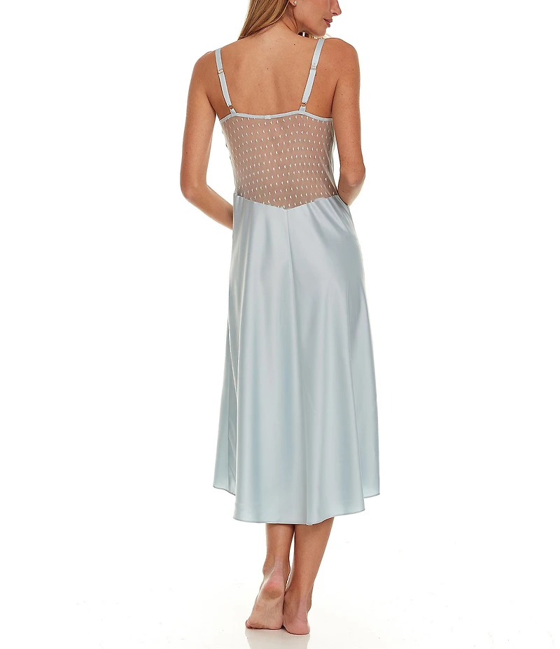 Flora Nikrooz Showstopper Ivory Lace Semi-Sweetheart Neck Spaghetti Strap Chemise