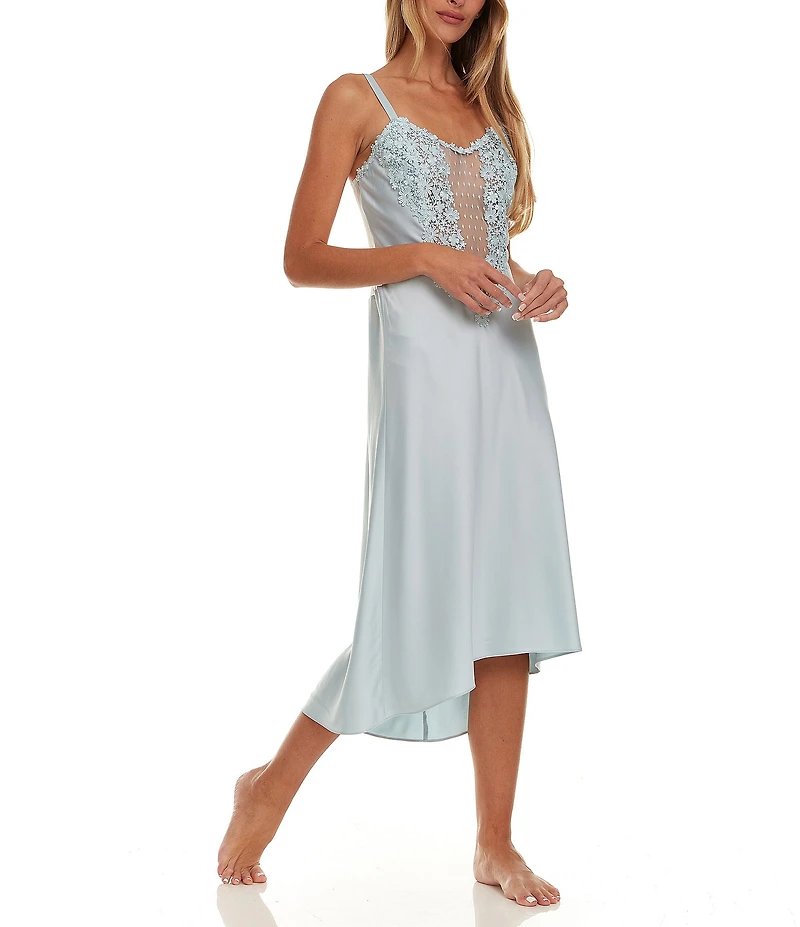 Flora Nikrooz Showstopper Ivory Lace Semi-Sweetheart Neck Spaghetti Strap Chemise