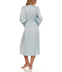 Flora Nikrooz Showstopper Lace Trim Long Wrap Robe