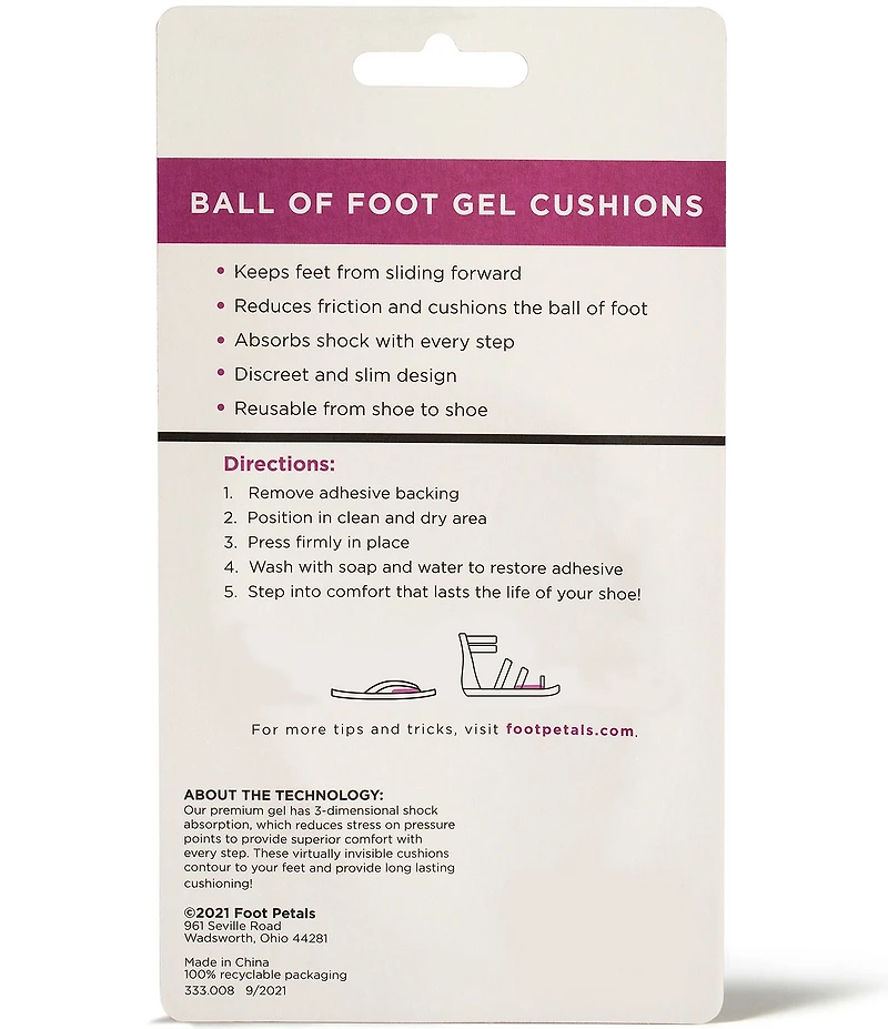 Foot Petals Ball of Foot Gel Cushions for Sandals