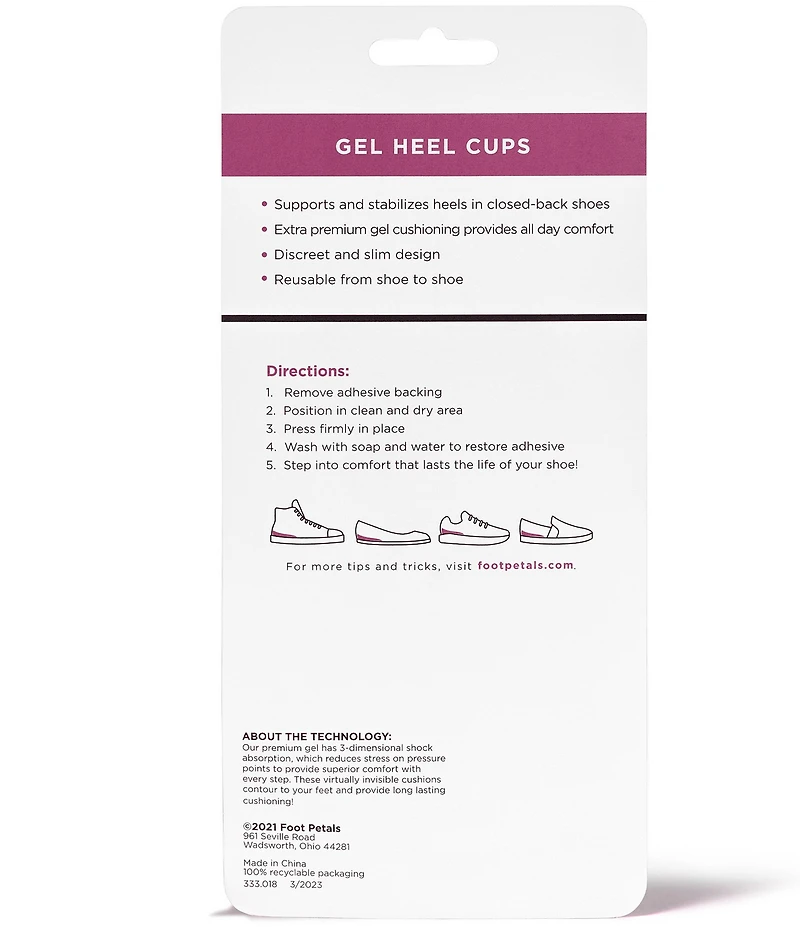 Foot Petals Gel Heel Cup Cushions