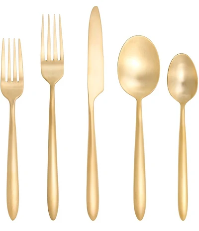 Fortessa Velo Brushed Gold 20-Piece Stainless Steel Flatware Set