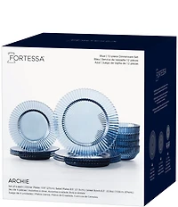 Fortessa Archie Collection 12-Piece Glass Dinnerware Set