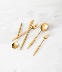 Fortessa Constantin Brushed Gold -Piece Stainless Steel Flatware Set