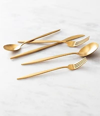 Fortessa Constantin Brushed Gold -Piece Stainless Steel Flatware Set