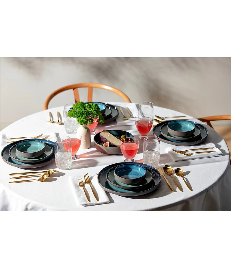 Fortessa Constantin Brushed Gold -Piece Stainless Steel Flatware Set
