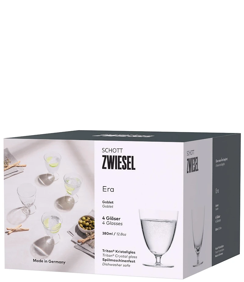 Fortessa Era Collection Water Goblet Glasses, Set of 4