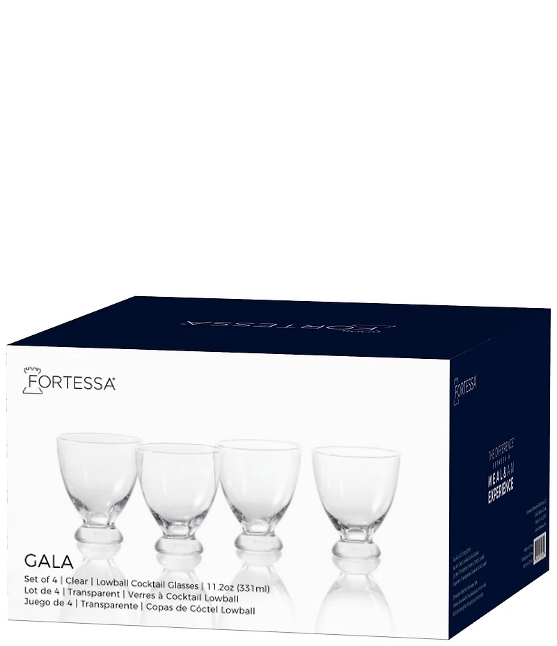 Fortessa Gala Collection Lowball Cocktail Glasses, Set of 4
