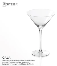Fortessa Gala Collection Martini Glasses, Set of 4