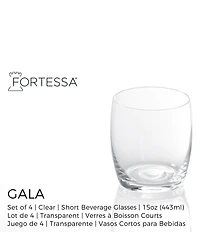 Fortessa Gala Collection Short Beverage Glasses, Set of 4