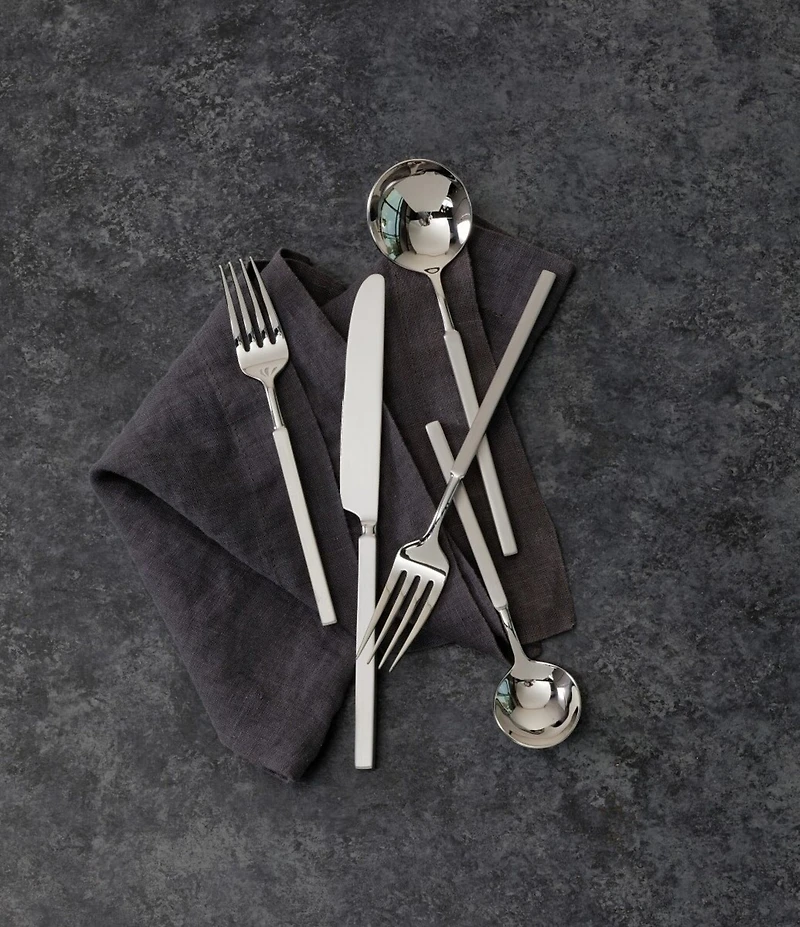 Fortessa Jaxson Brushed 20-Piece Stainless Steel Flatware Set