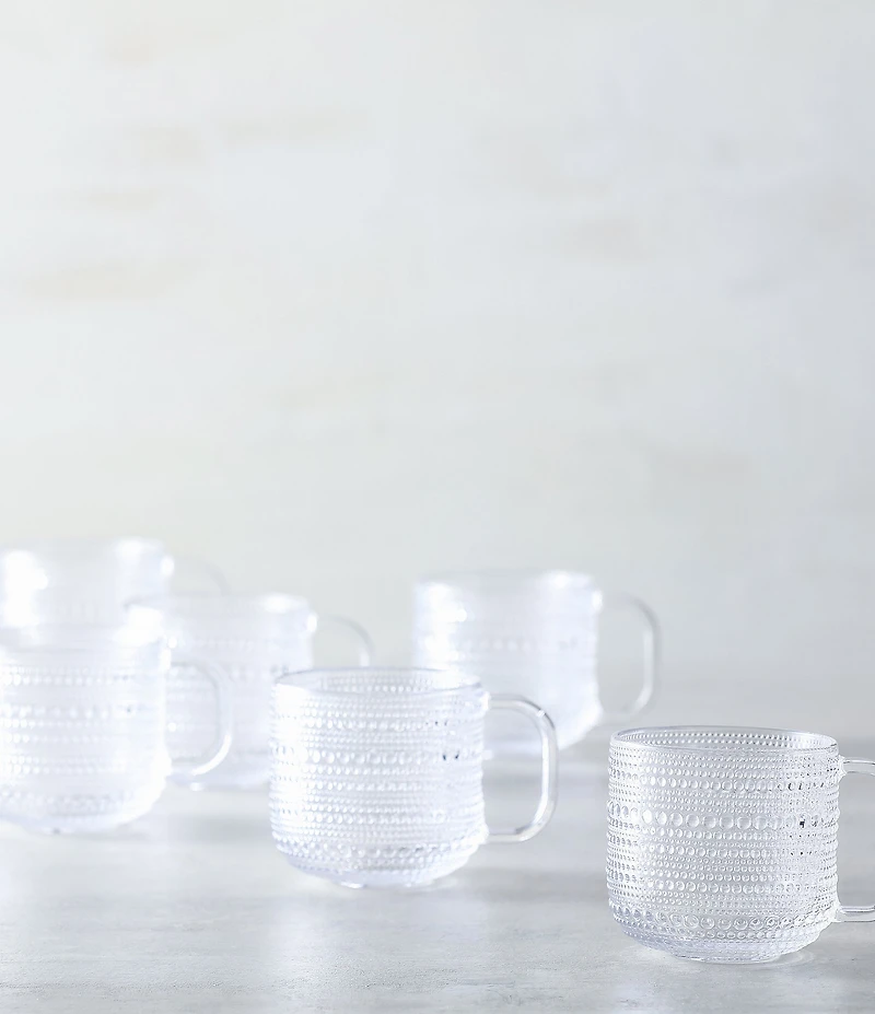 Fortessa Jupiter Glass Coffee Mugs, Set of 6