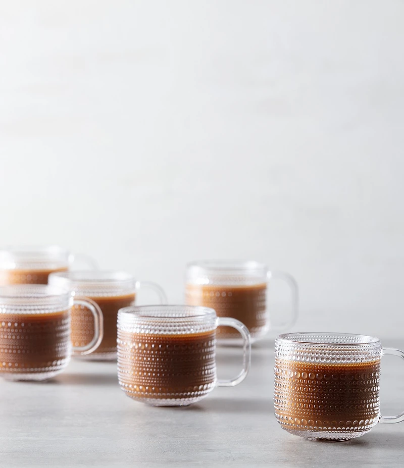 Fortessa Jupiter Glass Coffee Mugs, Set of 6