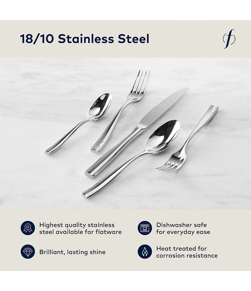 Fortessa Lucca 5-Piece Stainless Steel Flatware Set