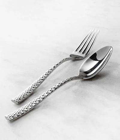Fortessa Lucca Faceted 2-Piece Stainless Steel Serving Set