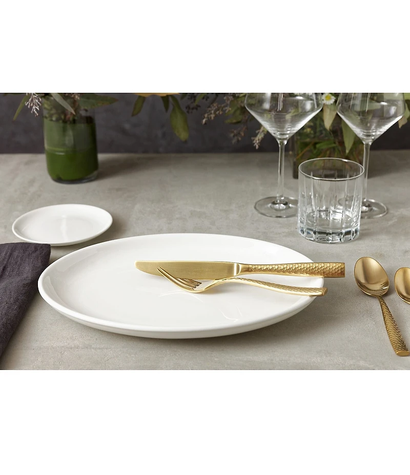 Fortessa Lucca Faceted Brushed 20-Piece Stainless Steel Flatware Set