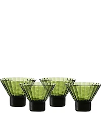 Fortessa Mahalo Collection Bamboo Inspired Martini Glasses, Set of 4